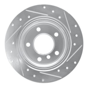 BMW Z3 Brake Rotor (1) - Rear Left - R1 Concepts - Drilled & Slotted - Silver - `96-`02